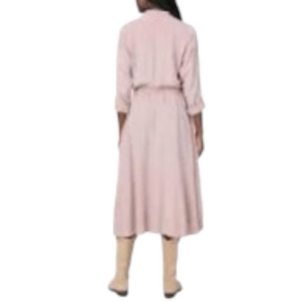 Xirena Persephone Pink Midi Dress Small Button Front Tie Waist NWT - Picture 10 of 11